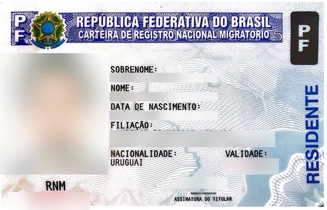 Ejemplo de tarjeta CRNM